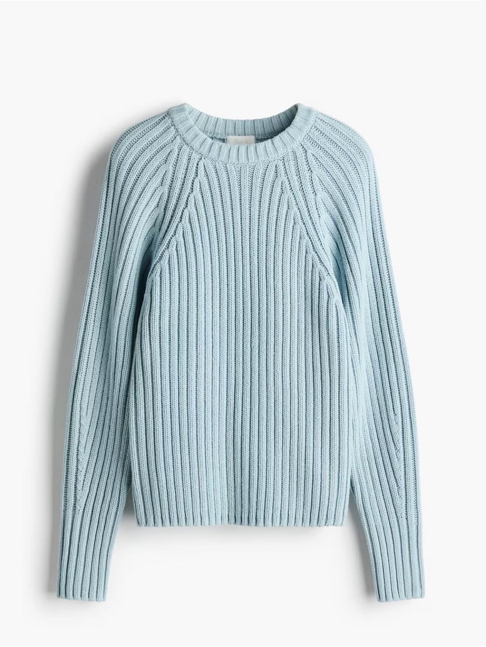 NWT H&M Pale Blue Ribbed Crewneck Sweater